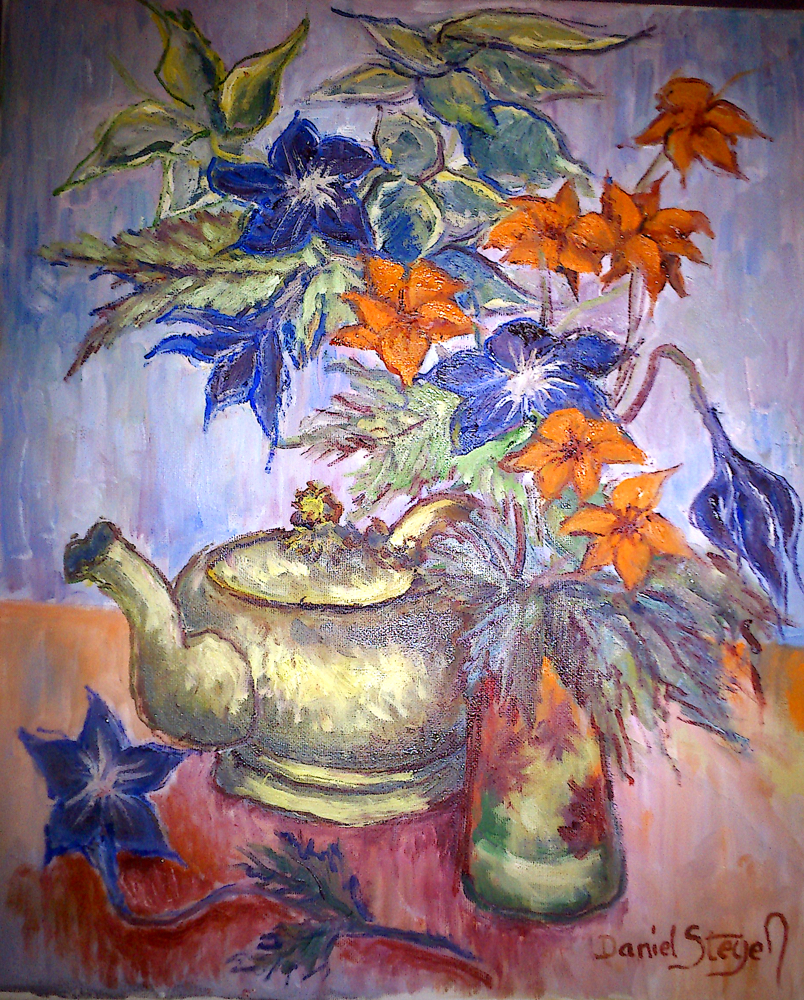 Fleurs Et Théière - 100 €.