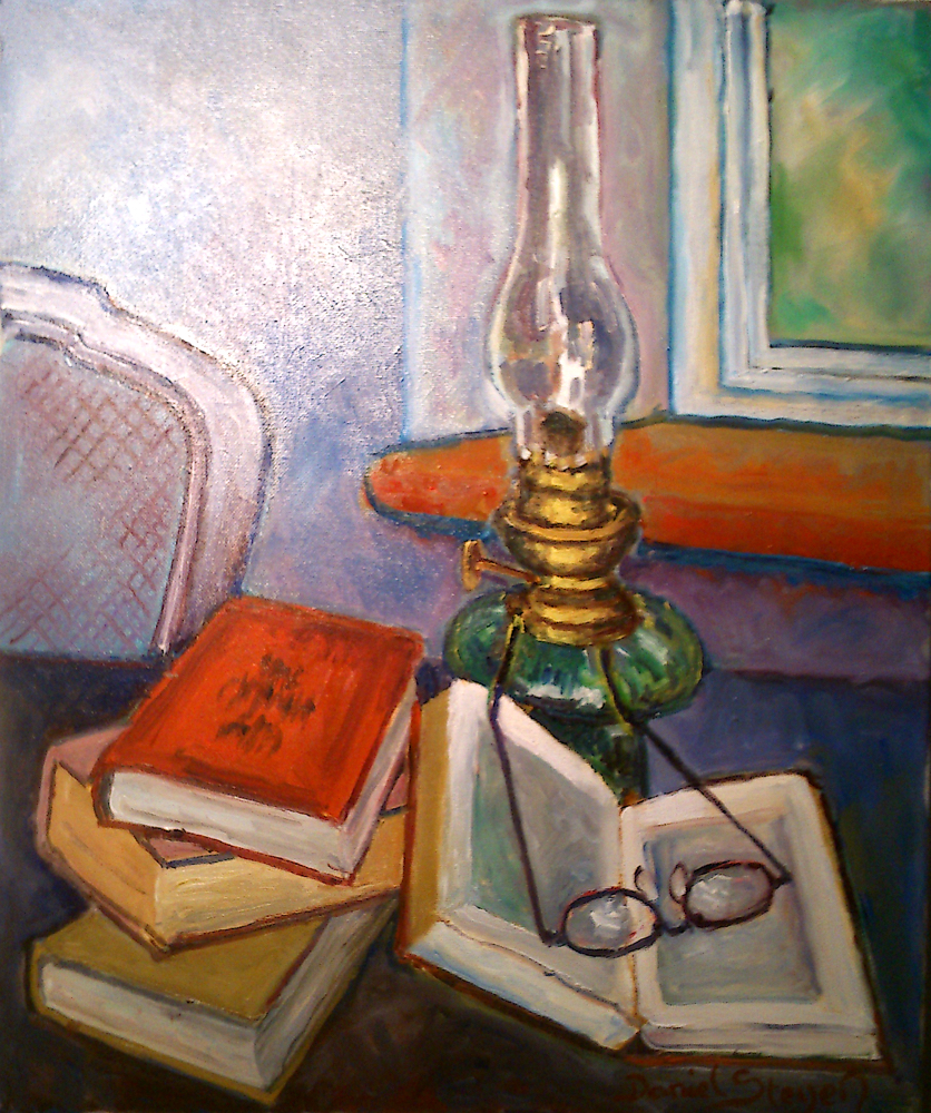 Lampe À Pétrole Et Livres - 180€.